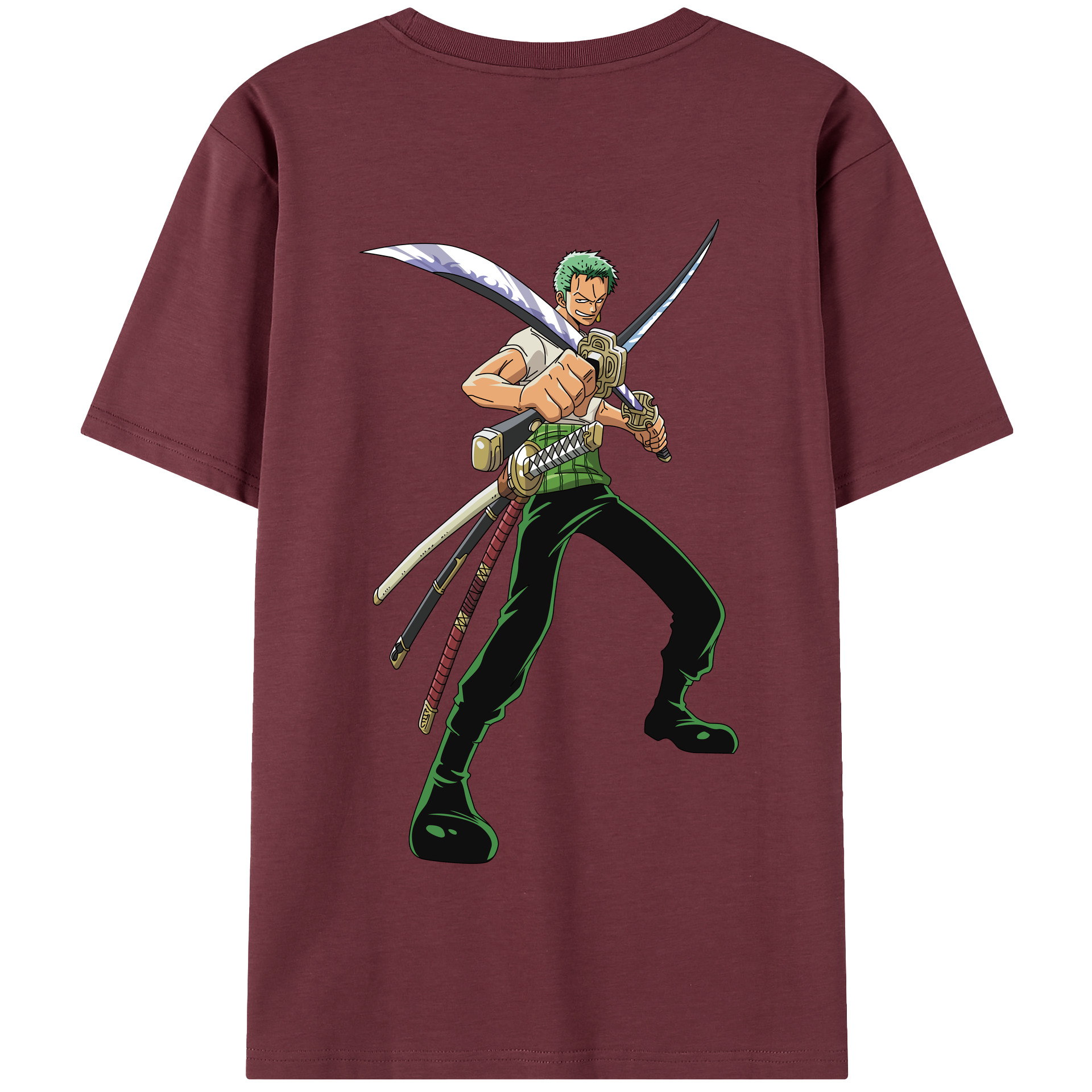 ワンピース ロロノア・ゾロ ONE PIECE Roronoa Zoro 綿100％半袖Tシャツ（背面プリント）
